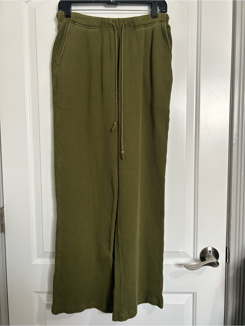 Elwood Waffle Knit 100% Organic Cotton Wide Leg Joggers Pants Size S lounge cozy